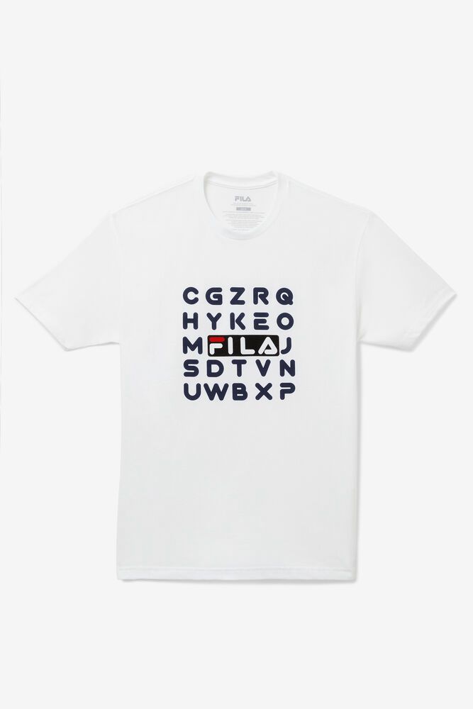 Fila T-Shirt Alphabet Mens White - India NQA-687512